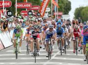 Andre Greipel looks across at Petacchi after very close finish St1 TDU Image